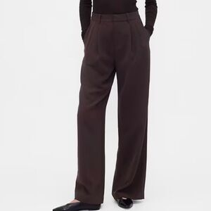 NWT Gap 365 High Rise Pleated Brown Pants Trousers size 6